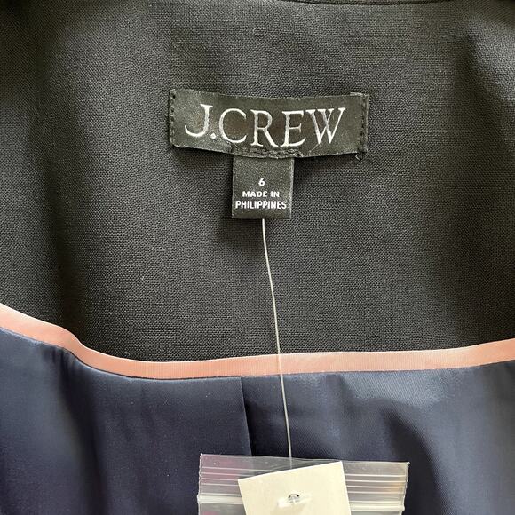 J.Crew Vivienne Blazer Italian Bi Stretch Merino Wool Blend Office CC421 Black 6 - Picture 13 of 16
